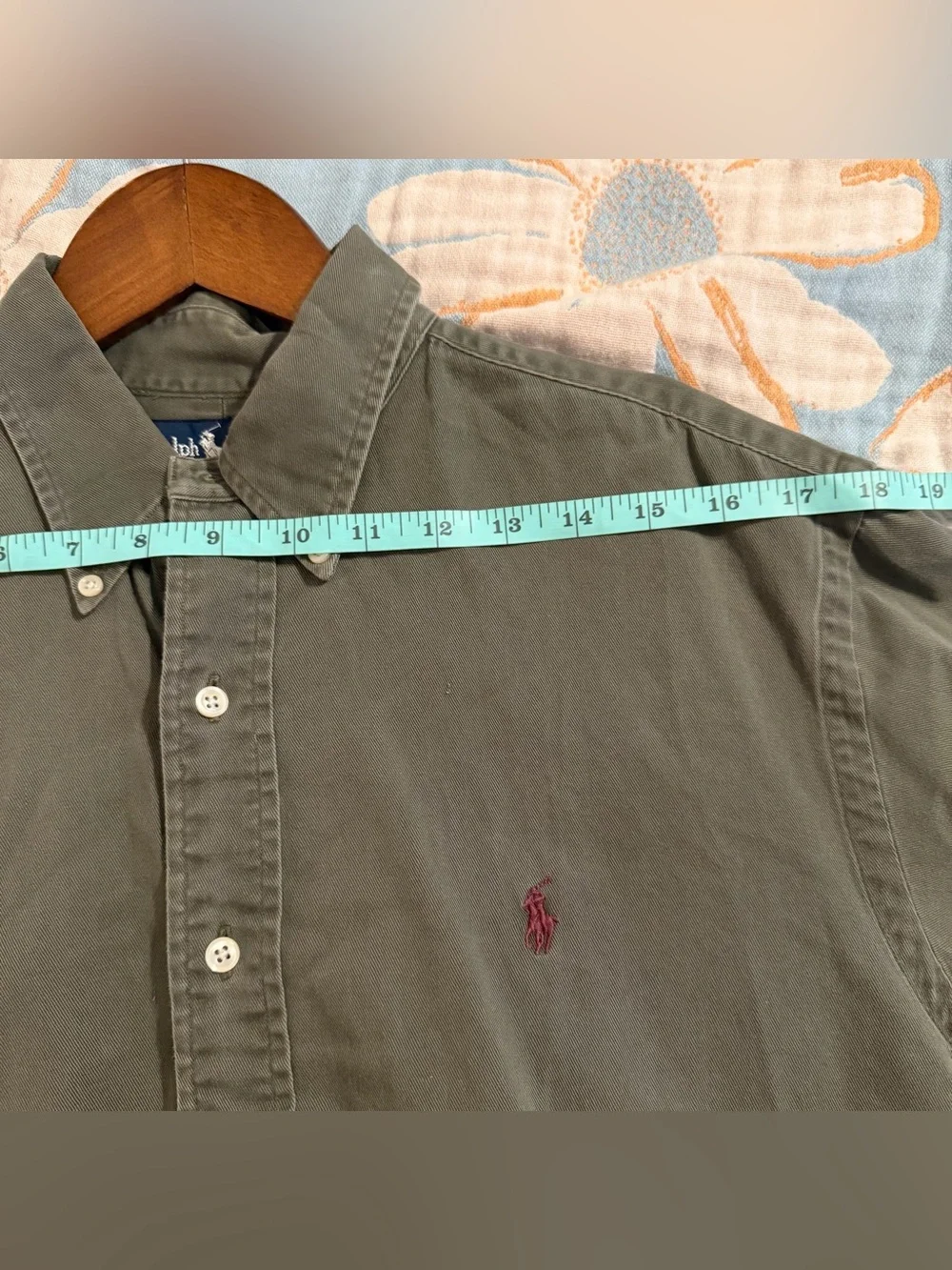Polo Ralph Lauren Shirt Large Dark Green Outdoor Long Sleeve Casual Men Pony